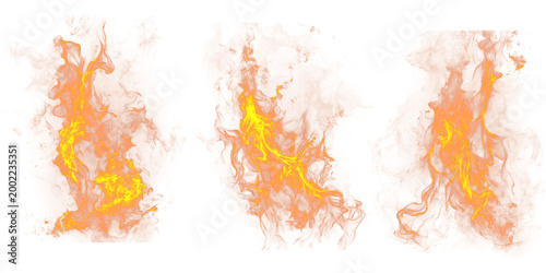 Fotografie Realistic fire flame PNG transparent background