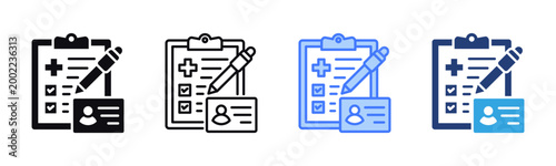 Patient Registration icon sheet multiple style collection