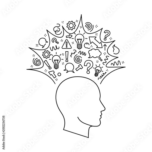 human head with brain idea