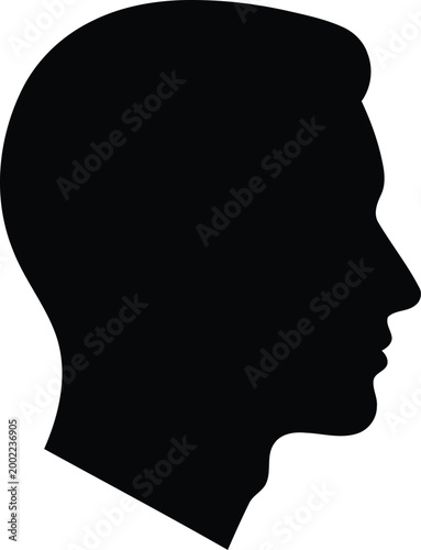 Classic male profile silhouette a striking black and white portrait