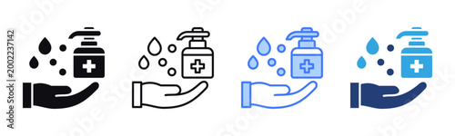 Sanitation icon sheet multiple style collection