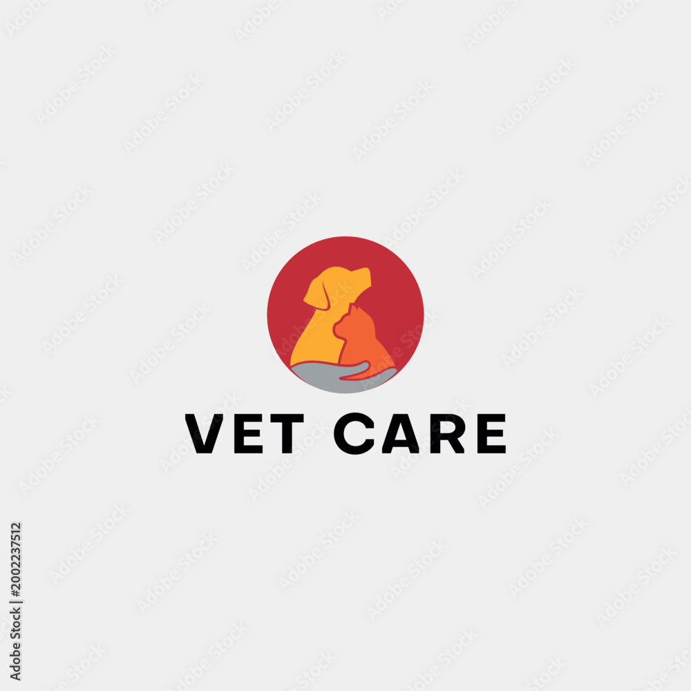 Fototapeta premium veterinary vet care logo design vector format