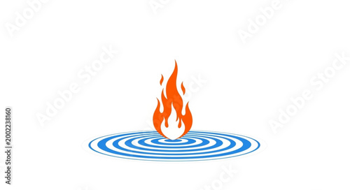 Flame on Water Ripples.