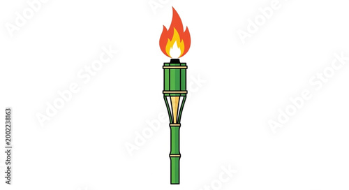 Green Bamboo Torch with Bright Flame 2.