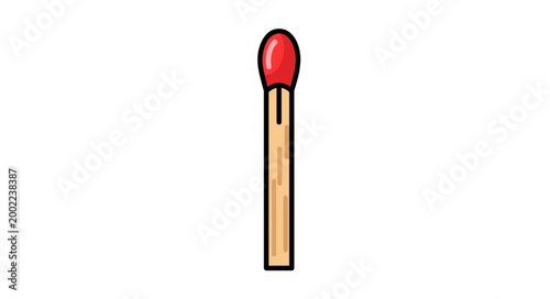 Single red tipped matchstick isolated on white background 2.