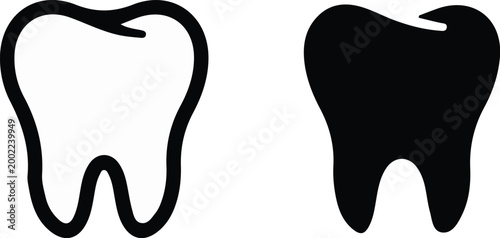 Tooth icon. Dental clinic logo. Human teeth vector illustration.