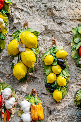 Lemon  Fridge magnets in a souvenir shop in Amalfi , Italy