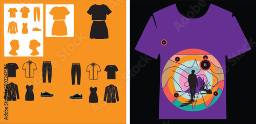 Fashion design elements and abstract graphic tshirt illustration