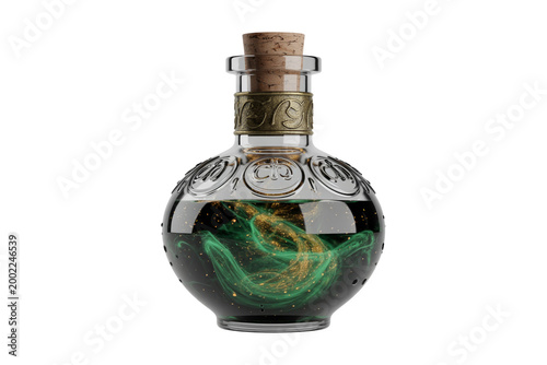 Enchanted Glass Potion Bottle Illustration Isolated on Transparent Background