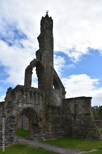 Ancient Stone Ruins of a Cathedral in Scotland