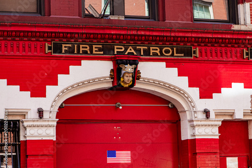 Fire station door in New York City  