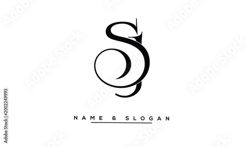 JS, SJ Abstract Letters Logo Monogram