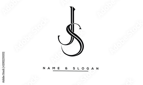 JS, SJ Abstract Letters Logo Monogram