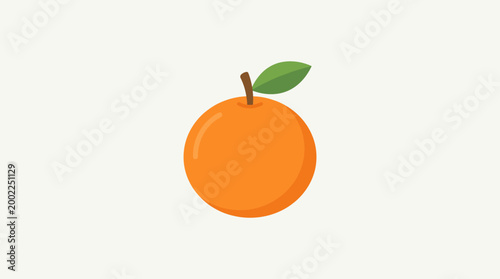 A vibrant orange with a green leaf.