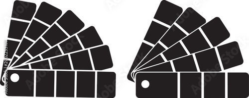 Paint color swatch palette fan for choosing interior design shades.