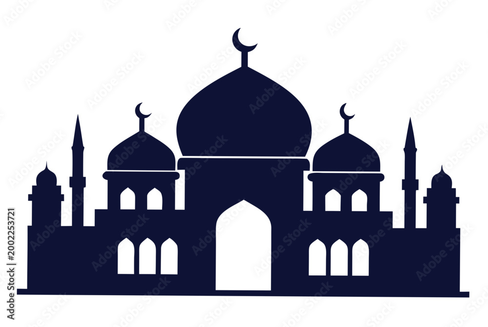 Fototapeta premium Islamic Heritage Building Silhouette for Eid Celebration