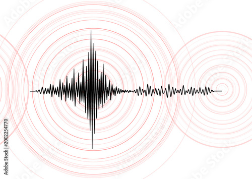 seismogram earthquake or digital sound wave vibration scale (artwork 3)