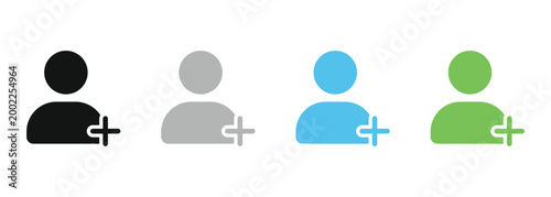 Tableau sur toile Add user icon set