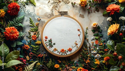 Nature embroidery hoop