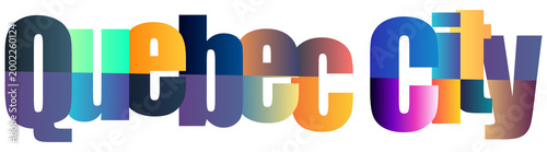 Bild auf Leinwand Colorful Gradient Text Logo Design Featuring Quebec City Name