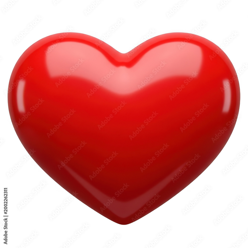 Fototapeta premium Red heart symbol representing love and affection isolated on transparent background