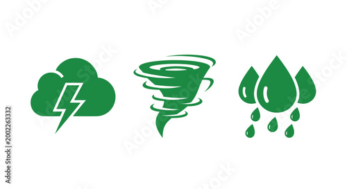Weather Icons Set For Climate And Meteorological Concepts
