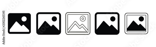Set of gallery icon icon set, image icon, picture symbol. photo signs. outline and solid style vector illustration. eps 10
