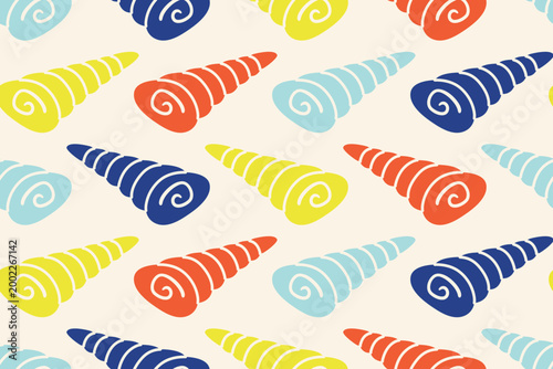 Photography Hand drawn sea animals seamless pattern