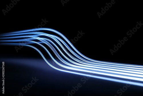 Blue Neon Energy Waves with Futuristic Digital Light Spectrum