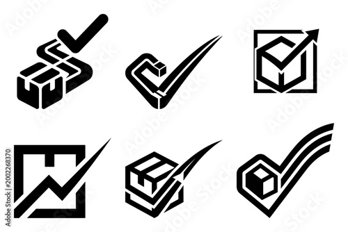 Investment money tree finance line icon set
