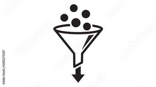Funnel, marketing conversion, sales process, business optimization, vector icon