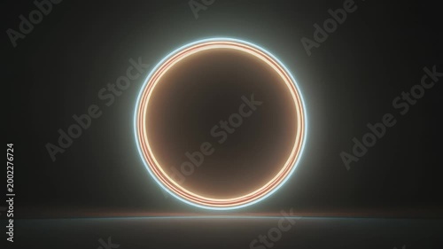 Glowing Circle Animation with Neon Lights.