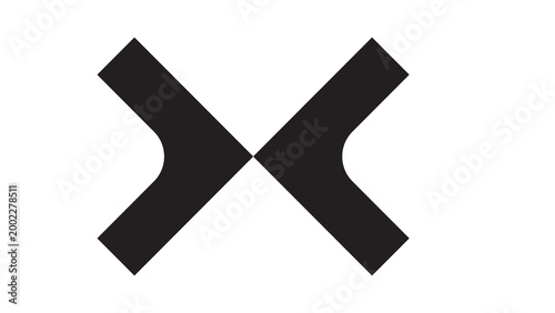 Foto Two mirrored black chevron shapes forming an x with x shape graphic resources ab