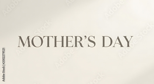 Mothers Day text on beige background with gray letters transparent background