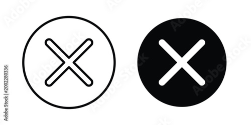 Quadro su tela Cancel icon line and flat vector collection for ui, ux designs