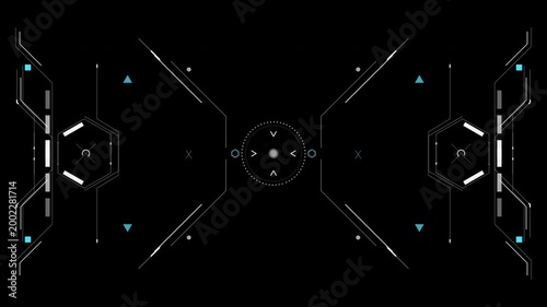 Futuristic HUD Targeting Interface Animation 4K Alpha Channel