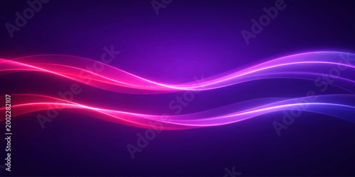 An abstract purple background features flowing pink and blue waves with smooth curves and a light motion texture, creating a vibrant energy pattern for a modern wallpaper design vector
