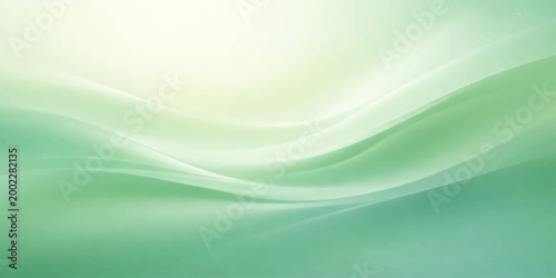 Abstract green and blue flowing wave background with smooth soft curves and modern design pattern