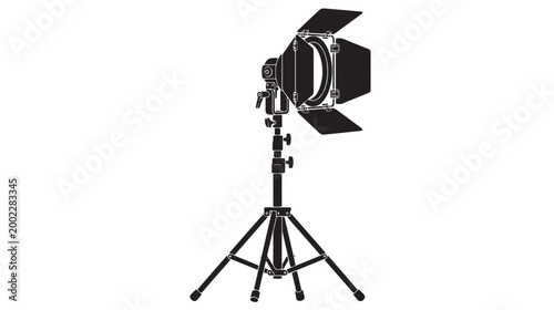 Studio Strobe Light, Softbox Photography, Tripod Mount, Black Lighting Equipment, Professional Photo Studio
