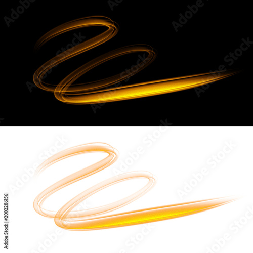 Glowing abstract trace. Wave of light gradient.