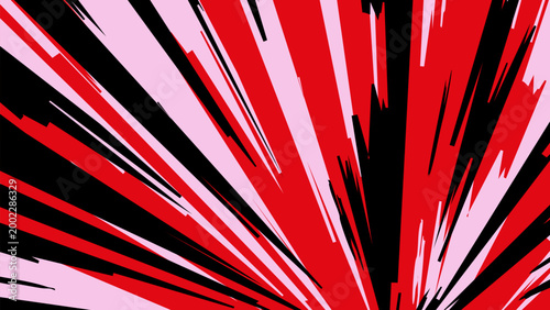 Intense red and black speed lines with ink splash texture for horror movie poster or extreme combat sports.
