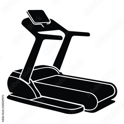 Running machine treadmill equipment vector illustration for home gym fitness sport activity.