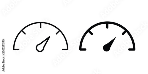 Tableau sur toile Speedometer icon line and flat vector collection for ui, ux designs