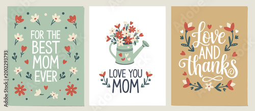 Mothers Day Cards with Floral Designs and Greetings