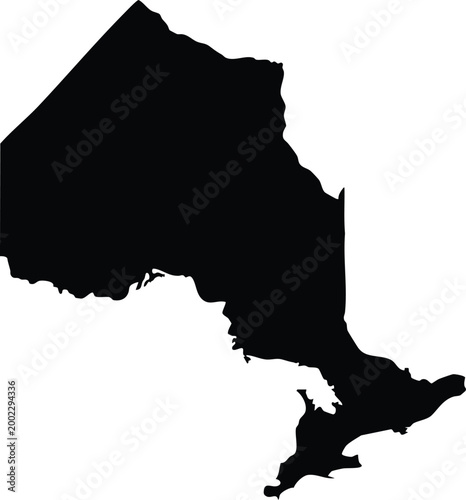 Εκτύπωση καμβά Black silhouette of ontario province on white background shape
