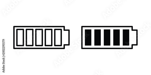 Battery icon clipart and line art versions on white background