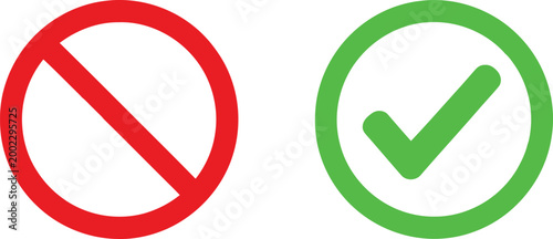 Yes and no check signs Vector