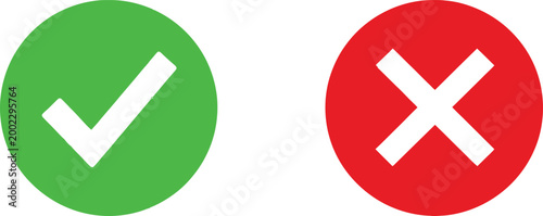 Check mark and cross icon Vector