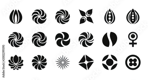 Abstract geometric black shape designs