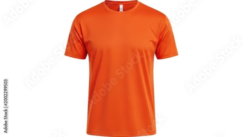 Bright orange t-shirt with a round neck and short sleeves for casual wear